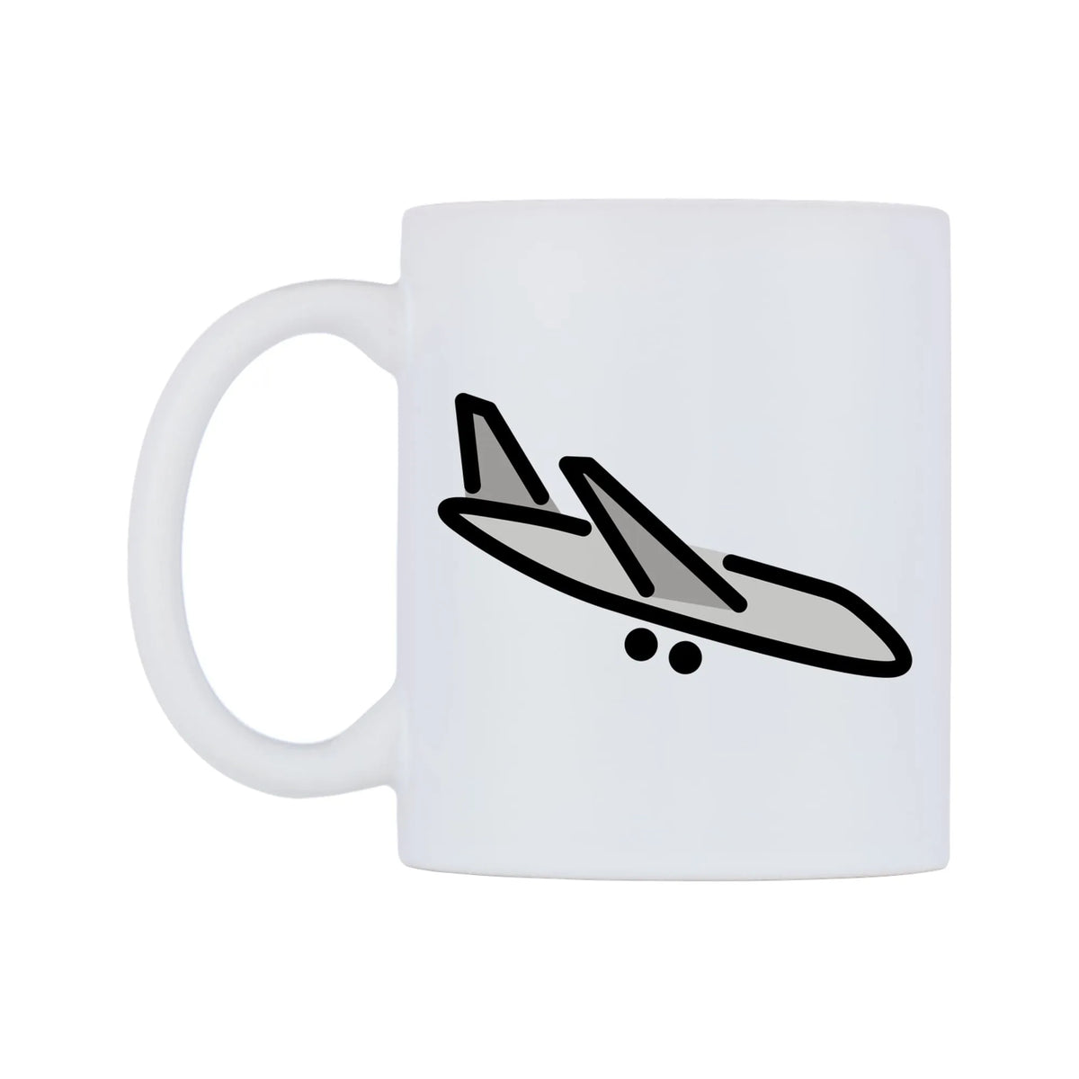 Airplane Arrival Emoji Mug — mug, right side, on a white background