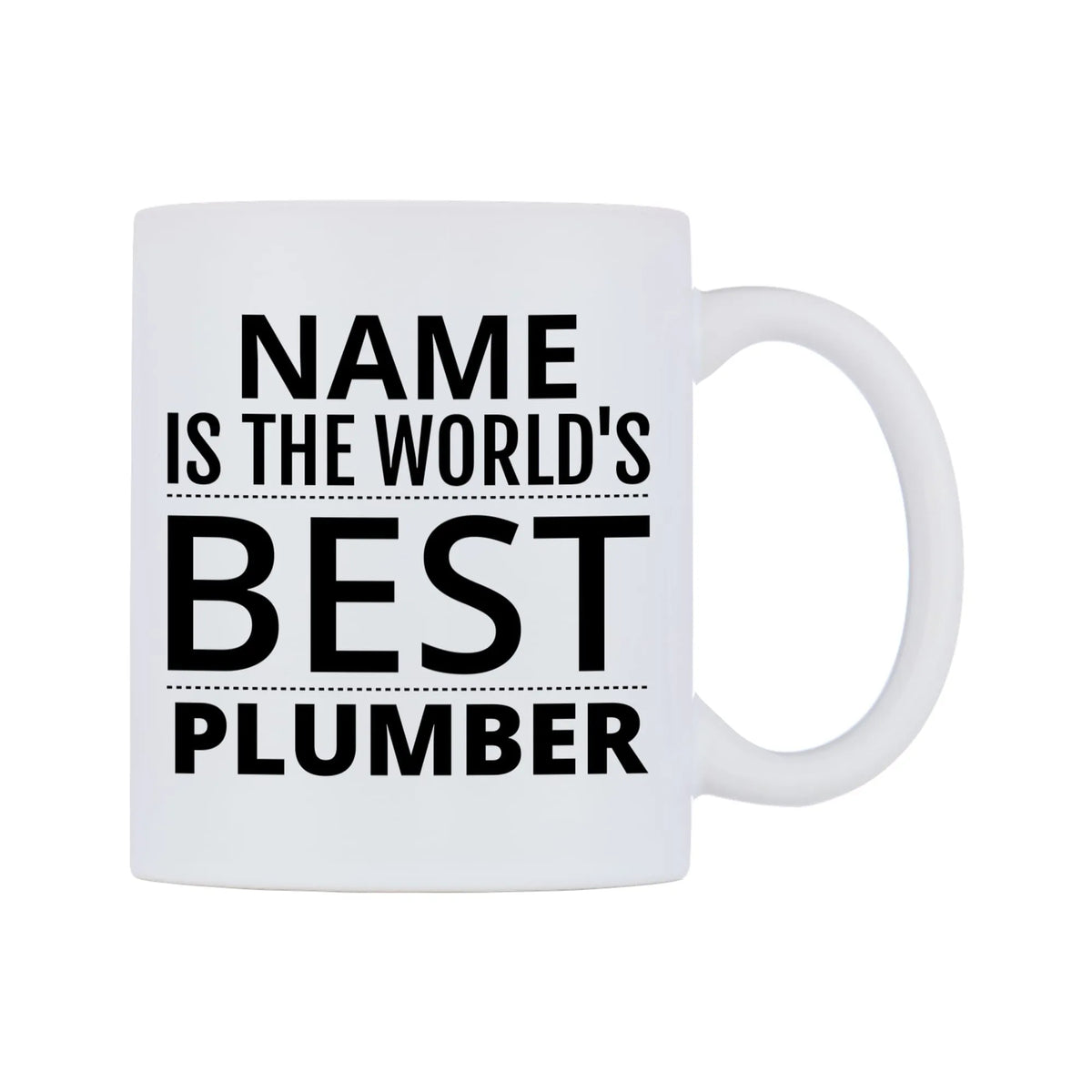 World's Best Personalised Mug — white 11oz gloss mug, left side, on a white background