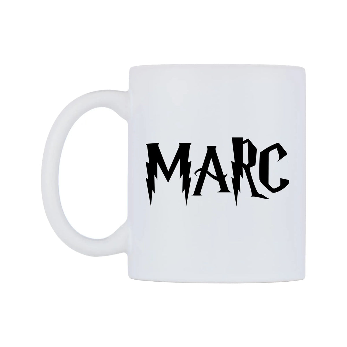 Marc - Wizard Themed Mug — white 11oz gloss mug, right side, on a white background