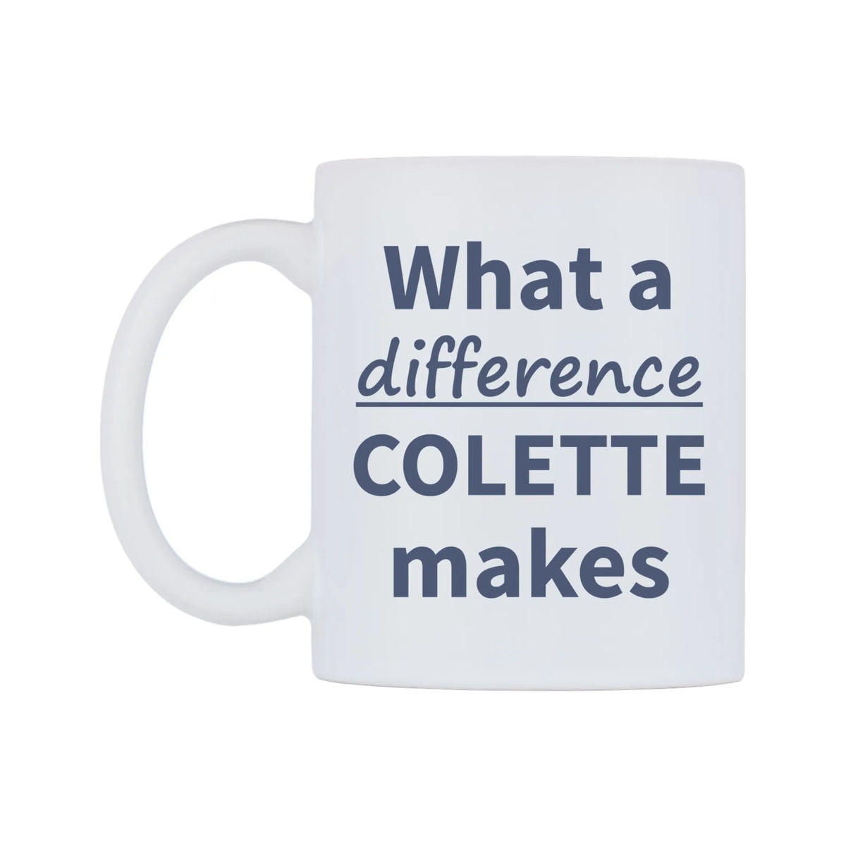 What a difference COLETTE makes Mug — mug, right side, on a white background