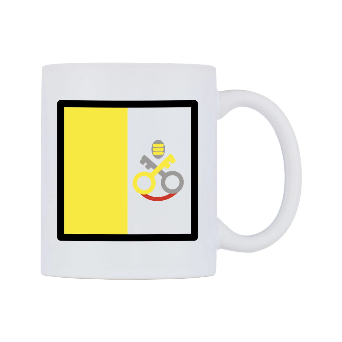 Vatican City Flag Emoji Mug — mug, left side, on a white background