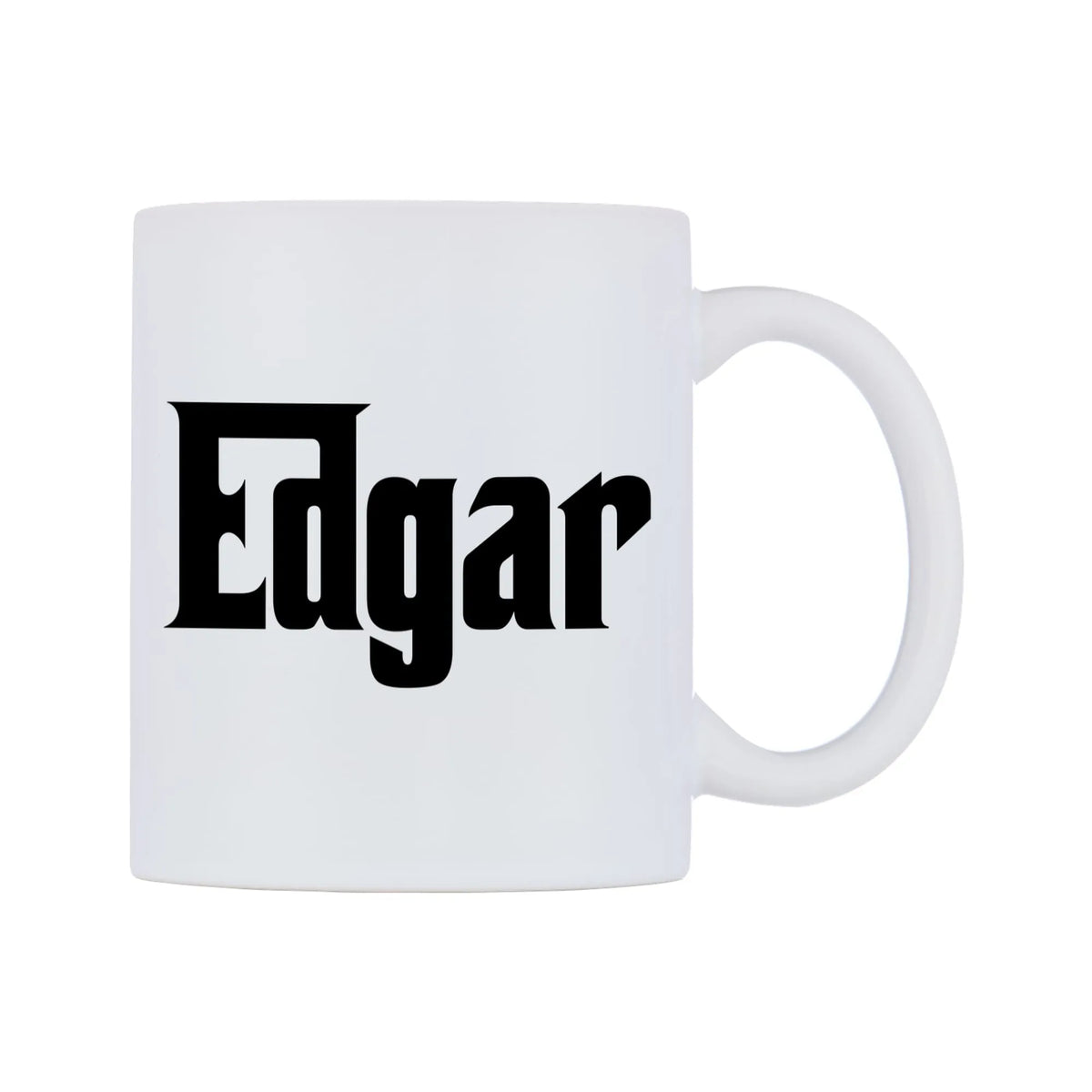 Edgar - Godfather Themed Mug — white 11oz gloss mug, left side, on a white background