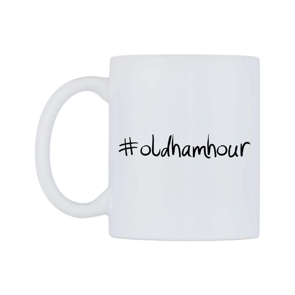 oldhamhour Mug — mug, right side, on a white background