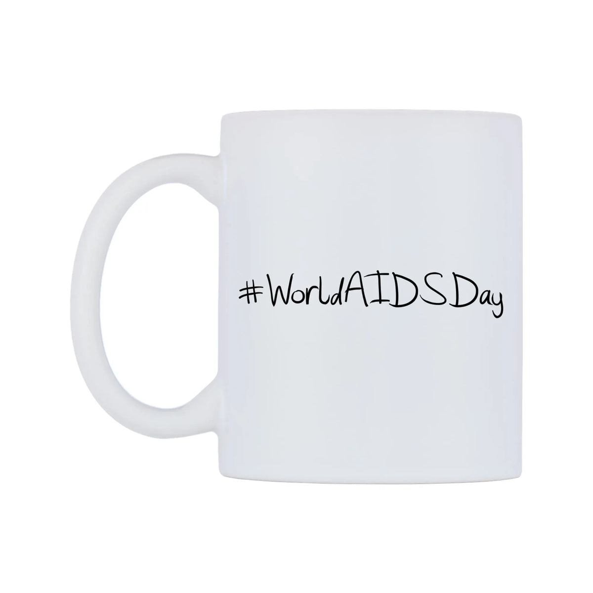 WorldAIDSDay Mug — mug, right side, on a white background