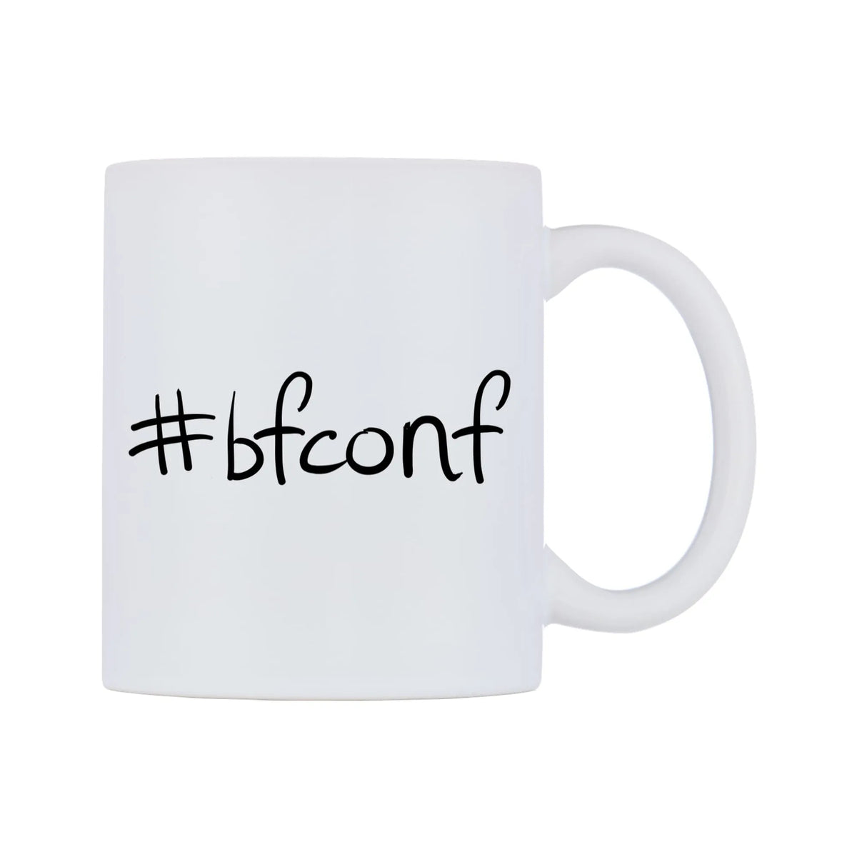 bfconf Mug — mug, left side, on a white background