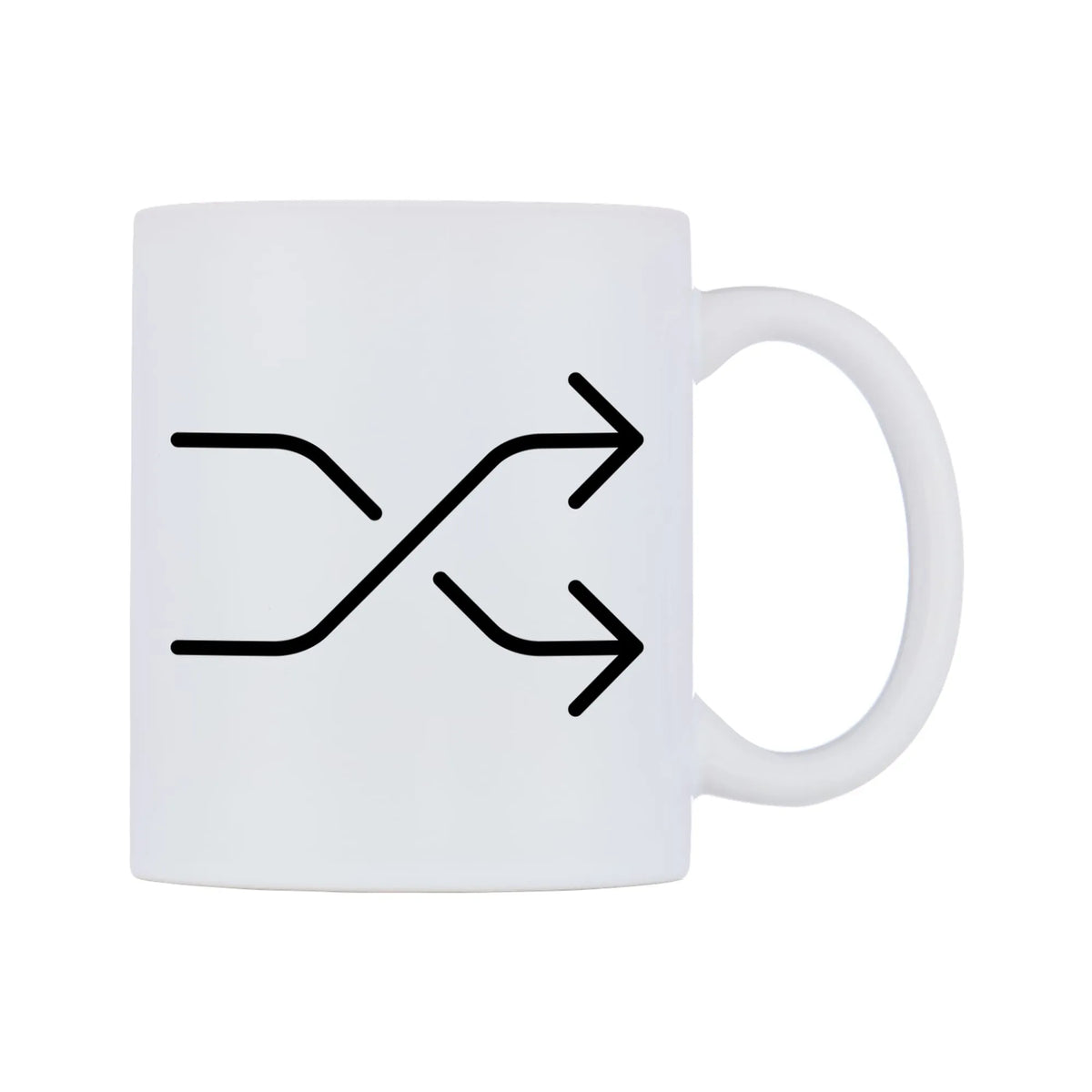 Shuffle Tracks Button Emoji Mug — mug, left side, on a white background