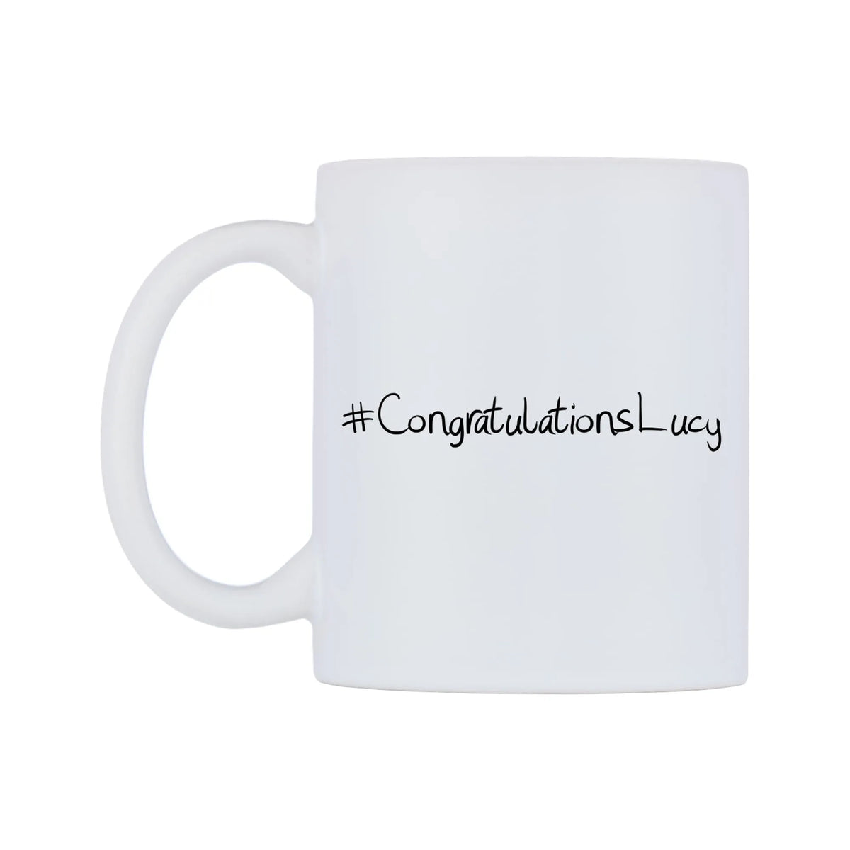 CongratulationsLucy Mug — mug, right side, on a white background