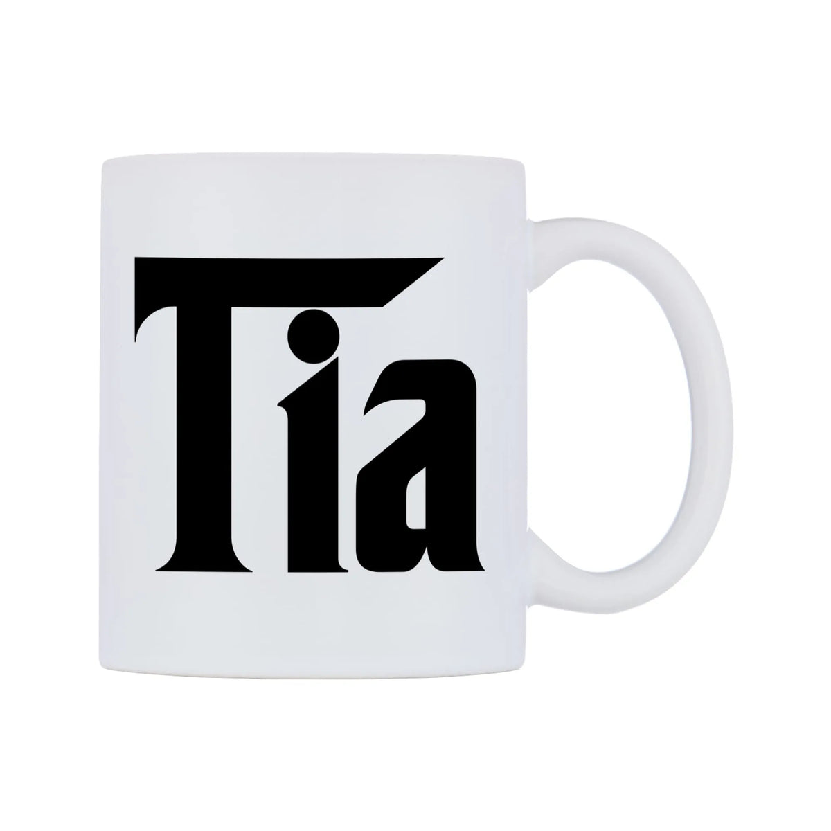 Tia - Godfather Themed Mug — white 11oz gloss mug, left side, on a white background