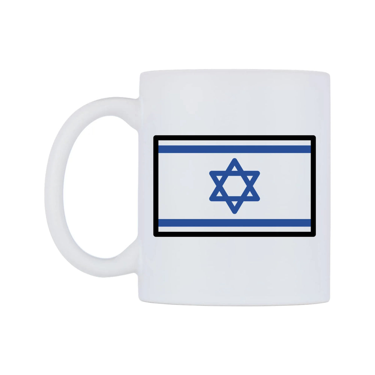 Israel Flag Emoji Mug — mug, right side, on a white background