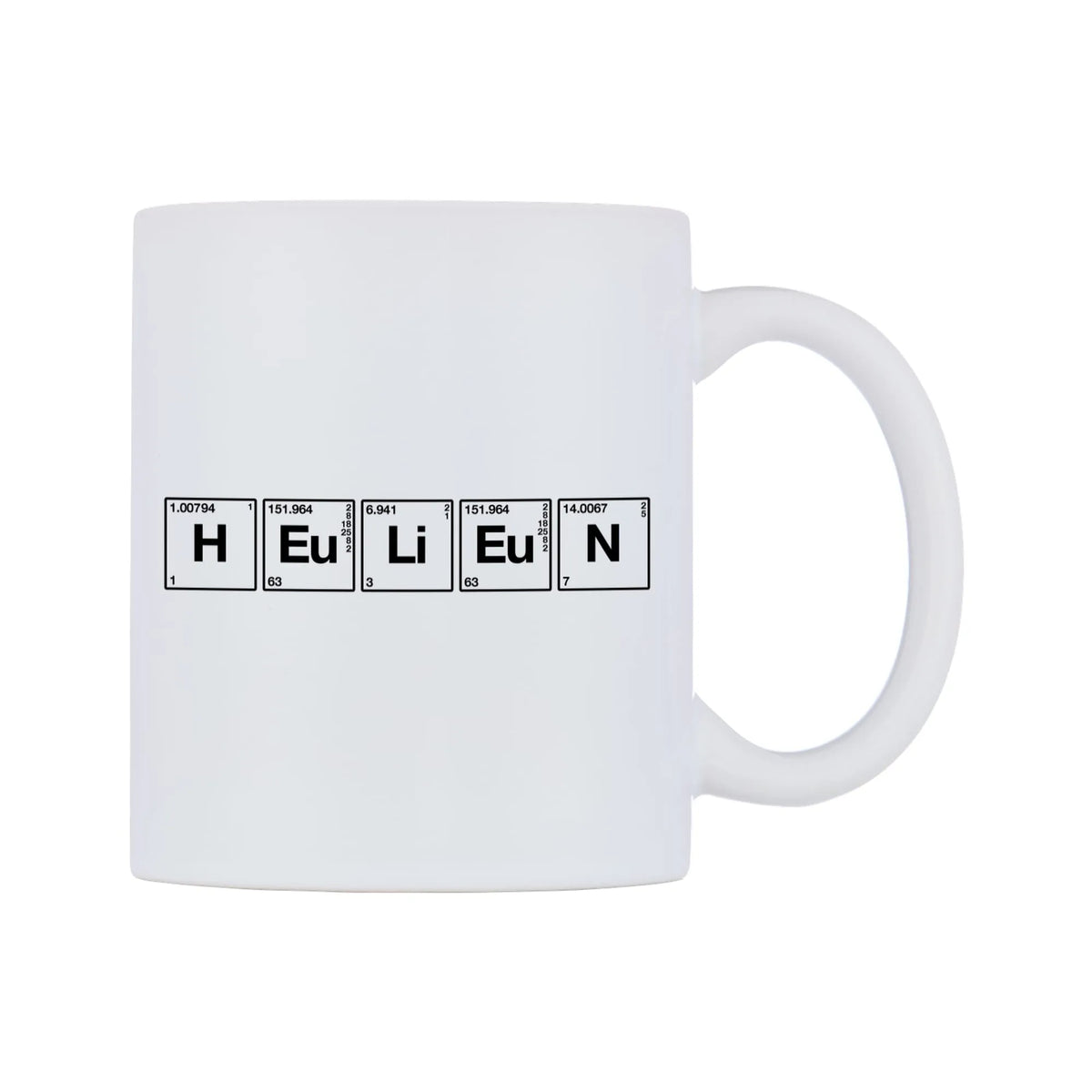 Helen - Chemistry Themed Mug — mug, left side, on a white background