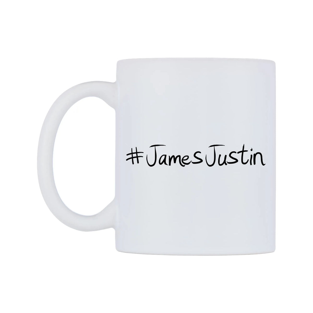 JamesJustin Mug — mug, right side, on a white background