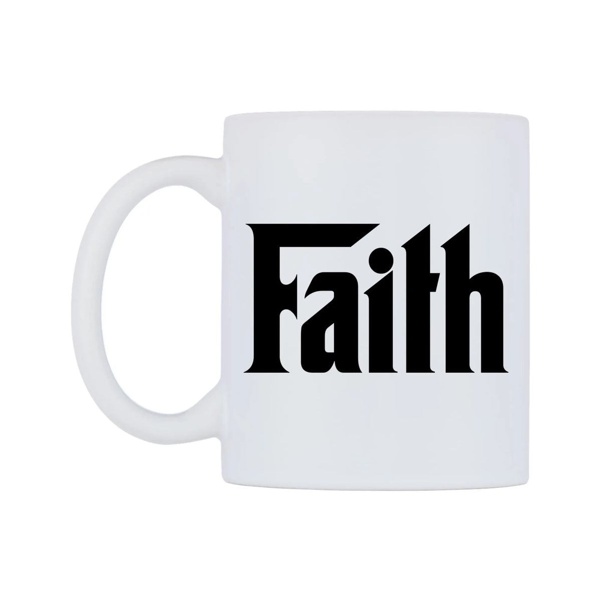 Faith - Godfather Themed Mug — white 11oz gloss mug, right side, on a white background