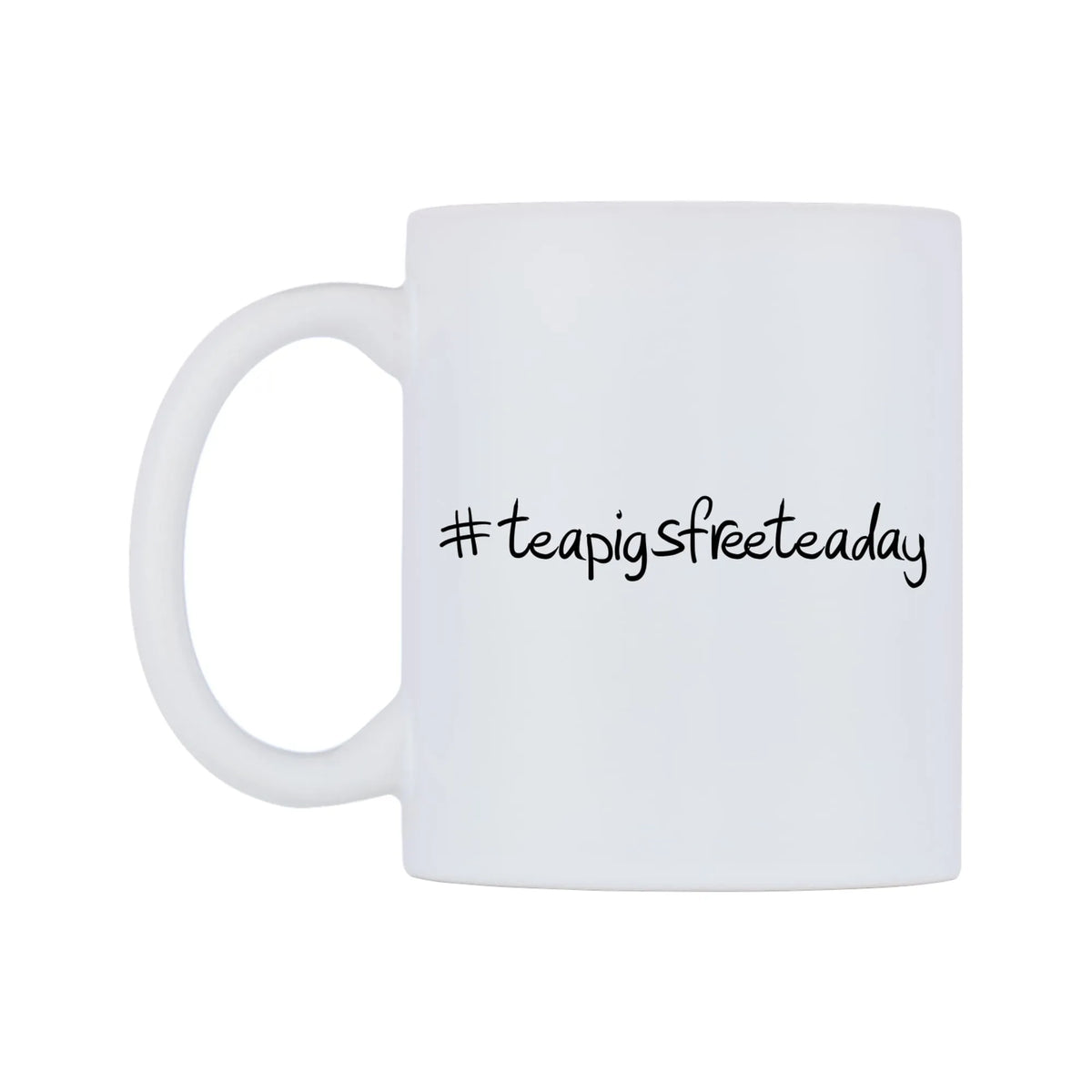 teapigsfreeteaday Mug — mug, right side, on a white background