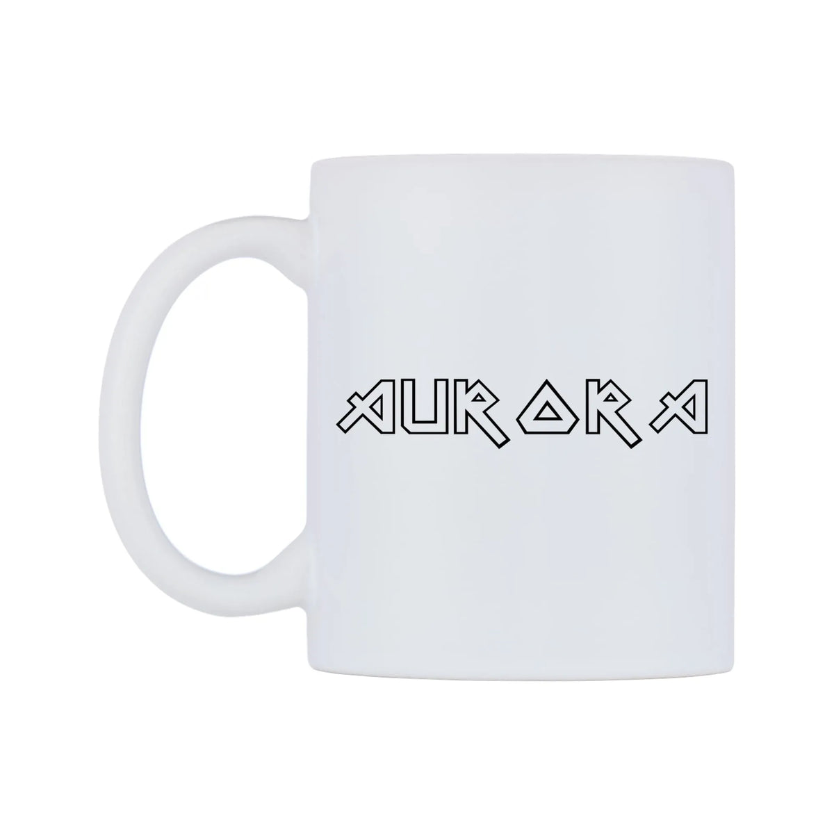 Aurora - Iron Maiden Themed Mug — white 11oz gloss mug, right side, on a white background