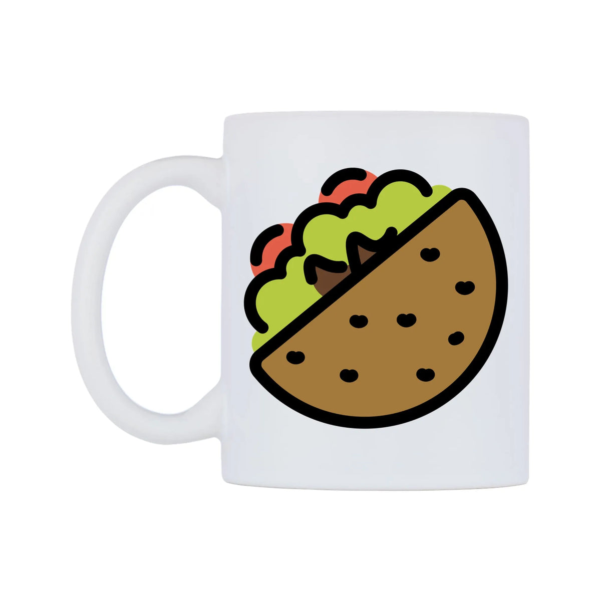 Stuffed Flatbread Emoji Mug — mug, right side, on a white background