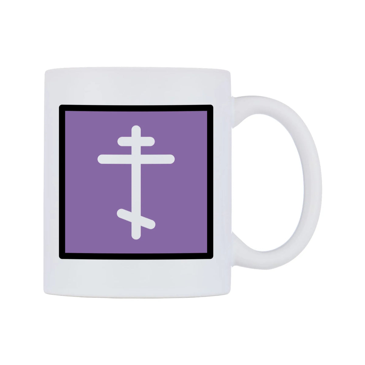 Orthodox Cross Emoji Mug — mug, left side, on a white background