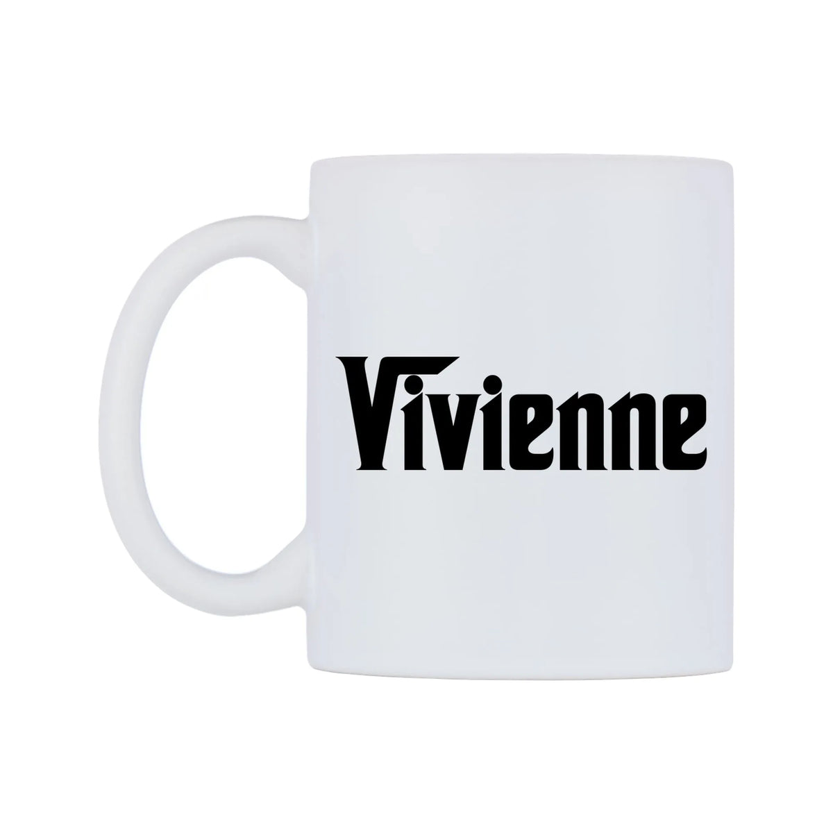 Vivienne - Godfather Themed Mug — mug, right side, on a white background
