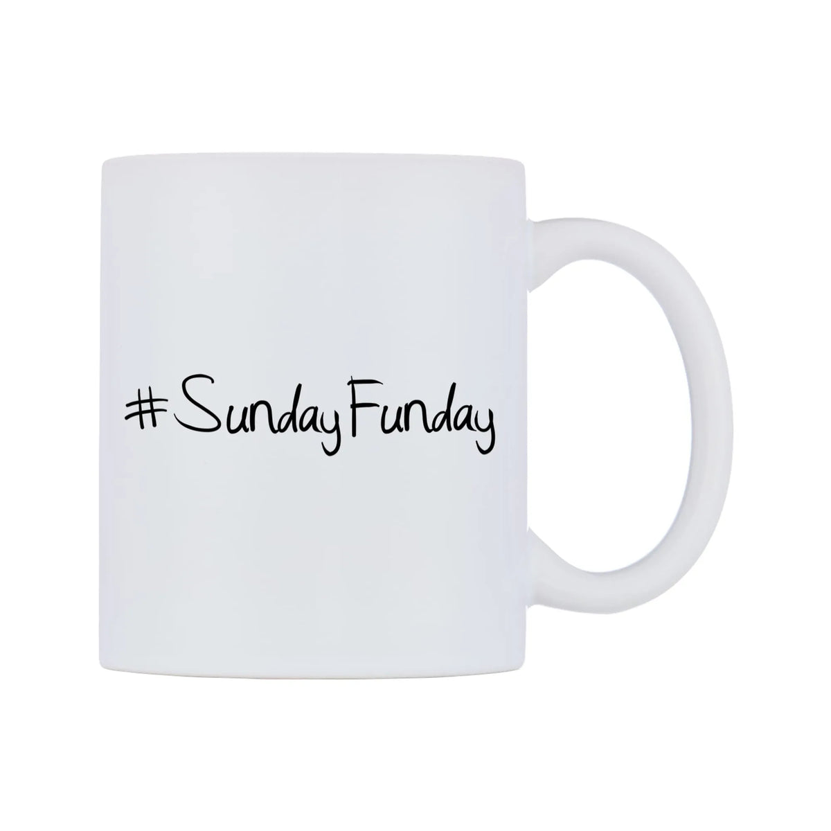 SundayFunday Mug — mug, left side, on a white background