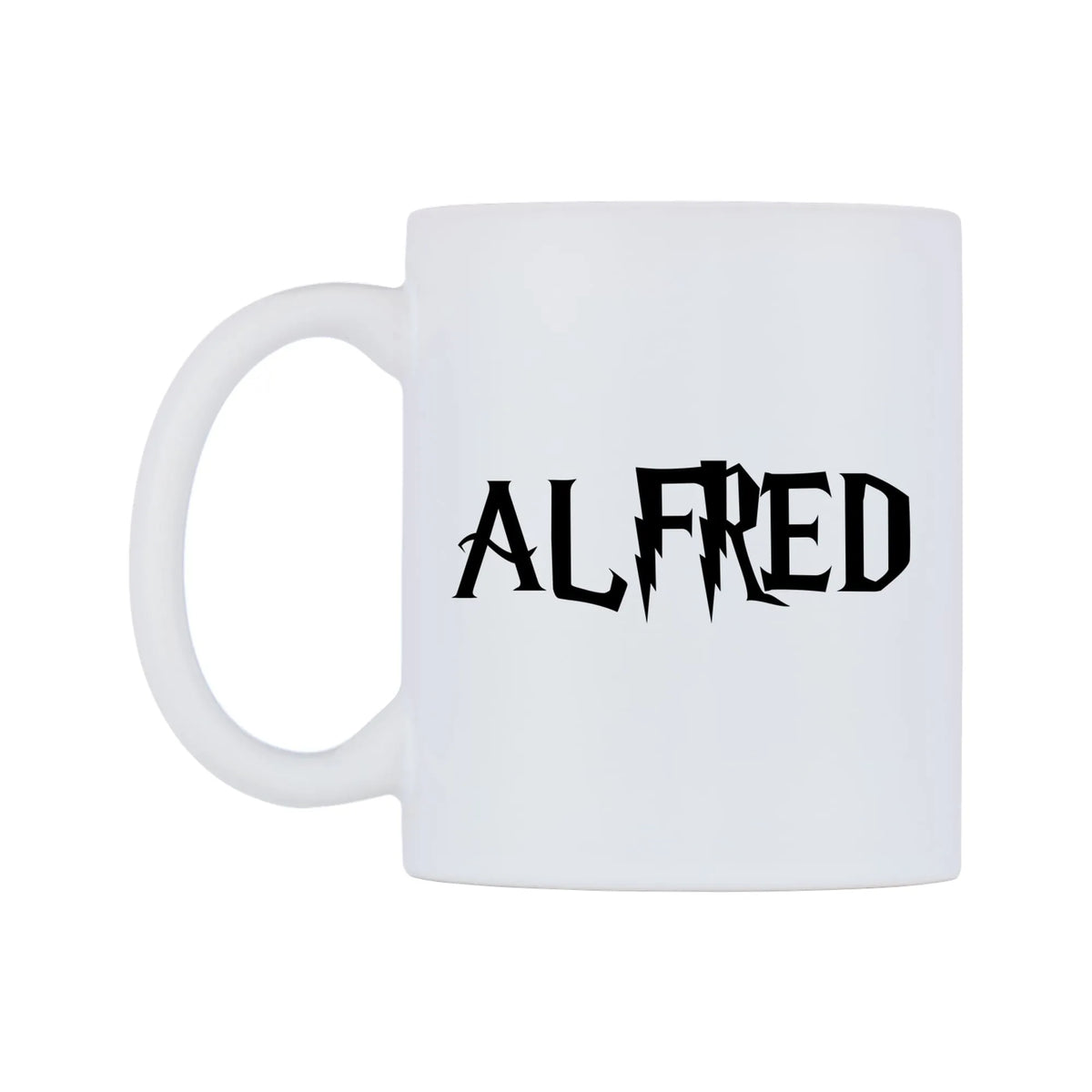 Alfred - Wizard Themed Mug — white 11oz gloss mug, right side, on a white background