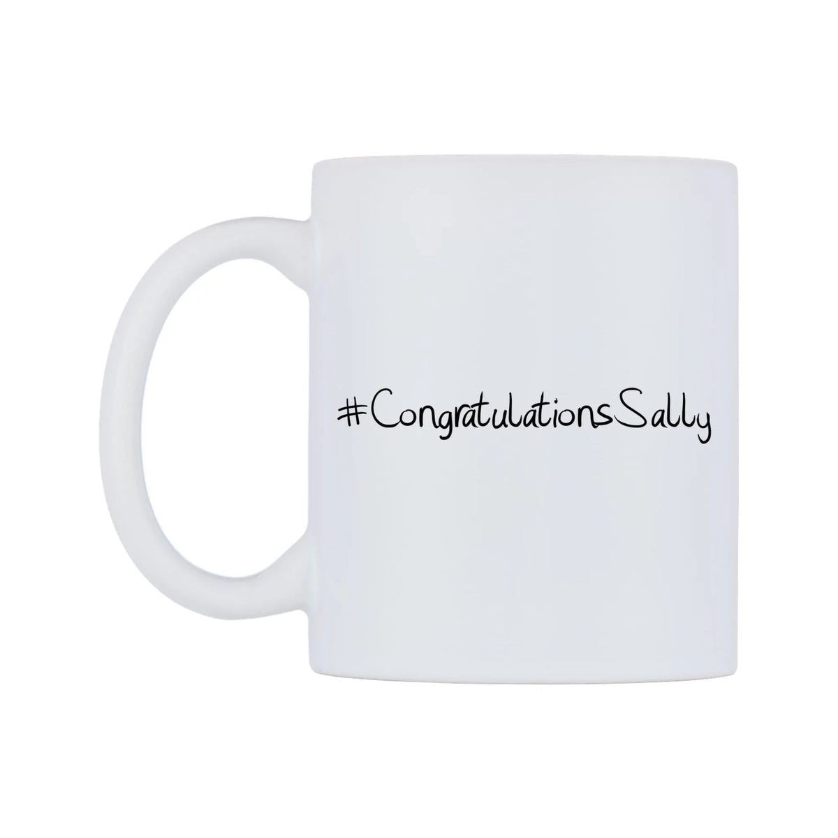 CongratulationsSally Mug — mug, right side, on a white background