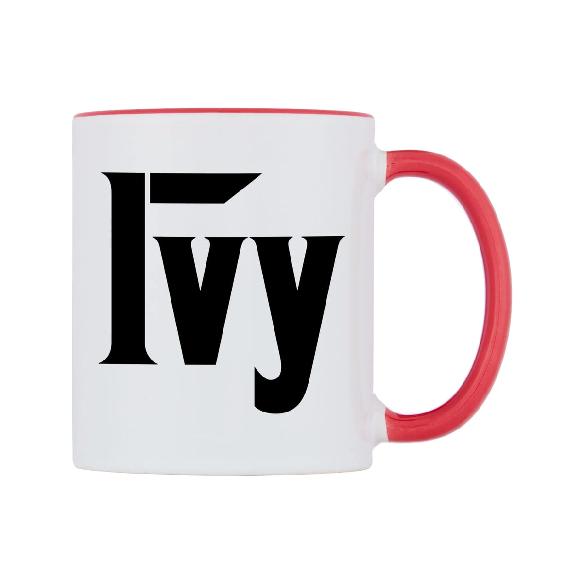 Ivy - Godfather Themed Mug — white 11oz gloss mug with a red inside and handle, left side, on a white background