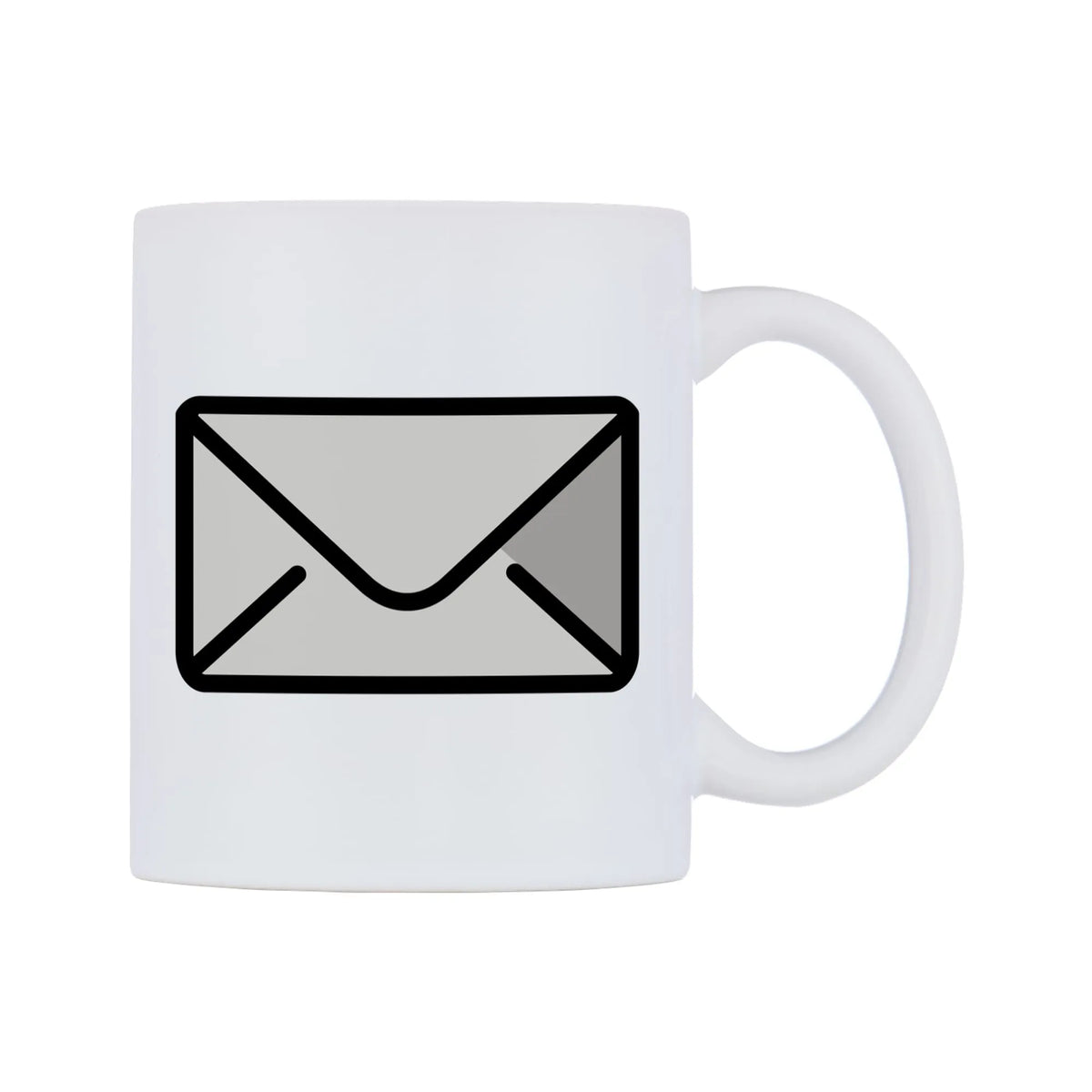 Envelope Emoji Mug — mug, left side, on a white background
