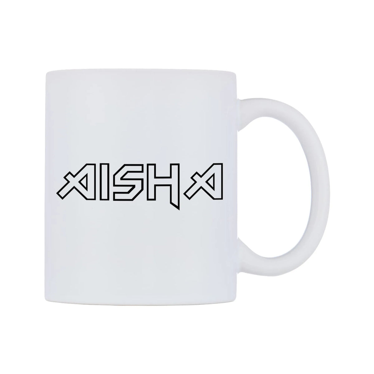 Aisha - Iron Maiden Themed Mug — white 11oz gloss mug, left side, on a white background
