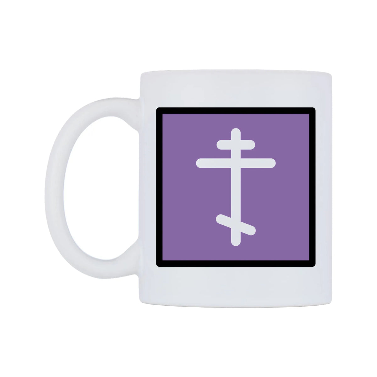 Orthodox Cross Emoji Mug — mug, right side, on a white background