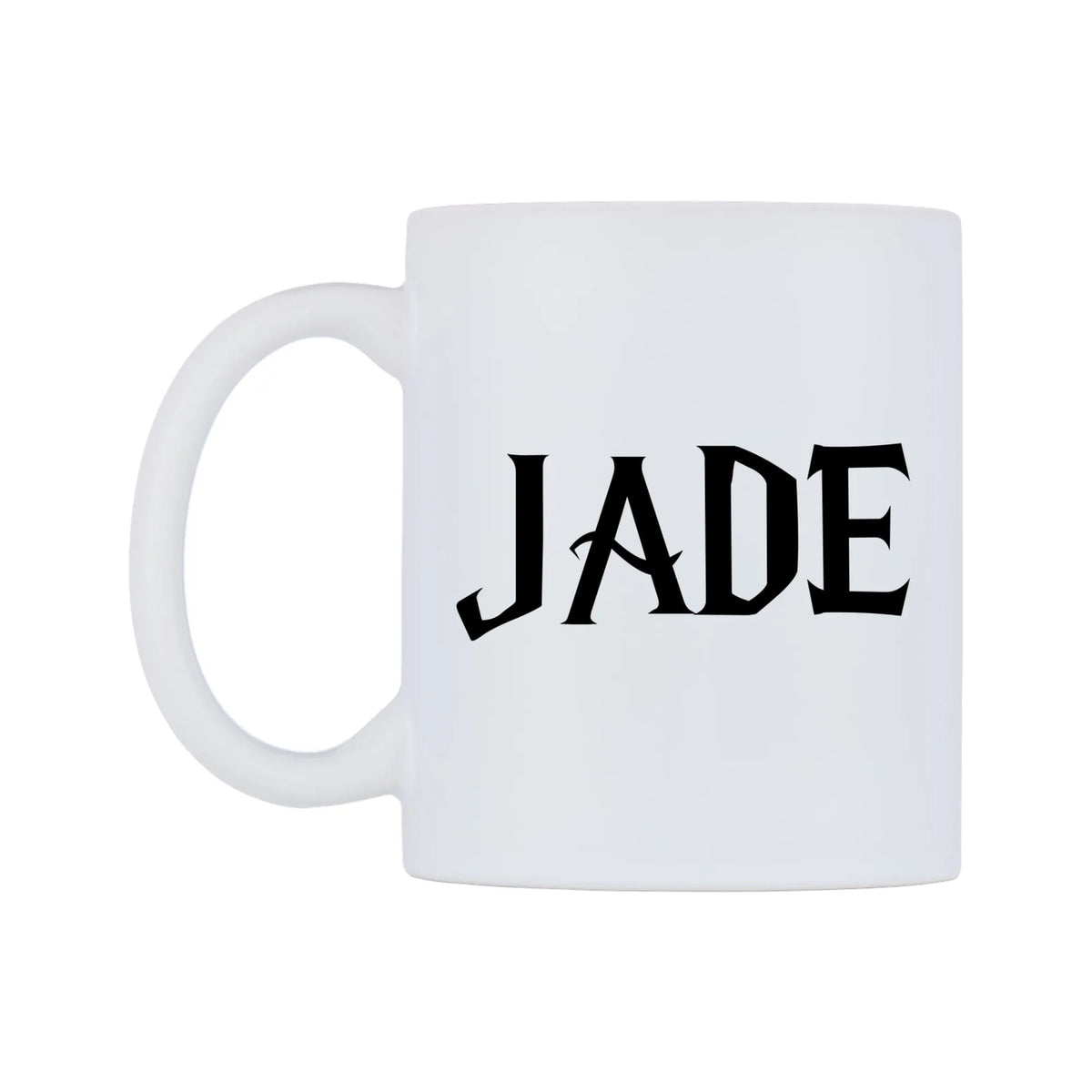 Jade - Wizard Themed Mug — white 11oz gloss mug, right side, on a white background