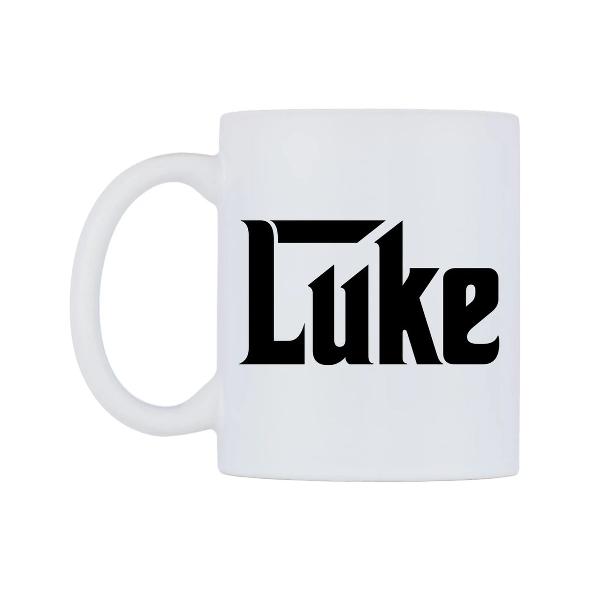 Luke - Godfather Themed Mug — white 11oz gloss mug, right side, on a white background