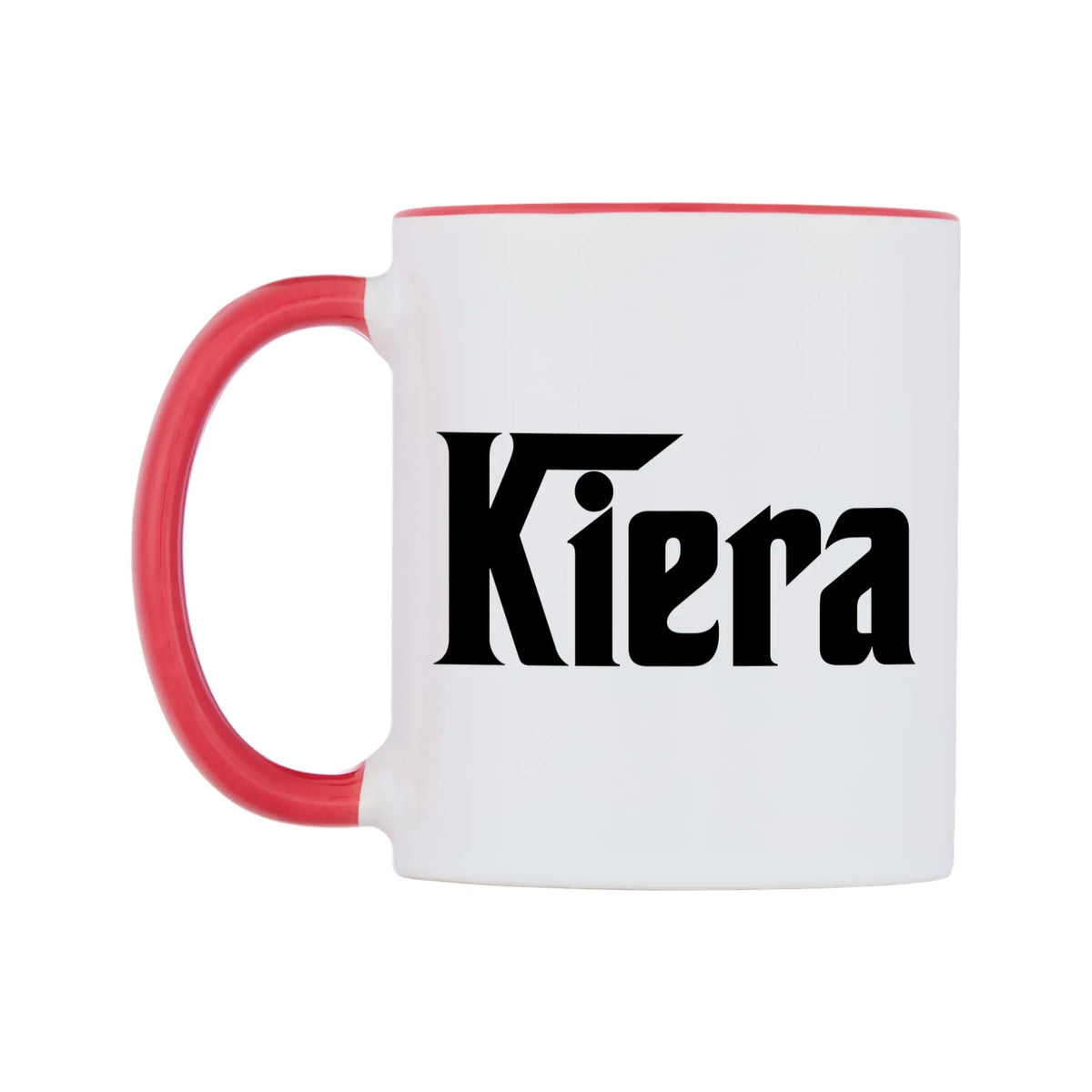 Kiera - Godfather Themed Mug — white 11oz gloss mug with a red inside and handle, right side, on a white background