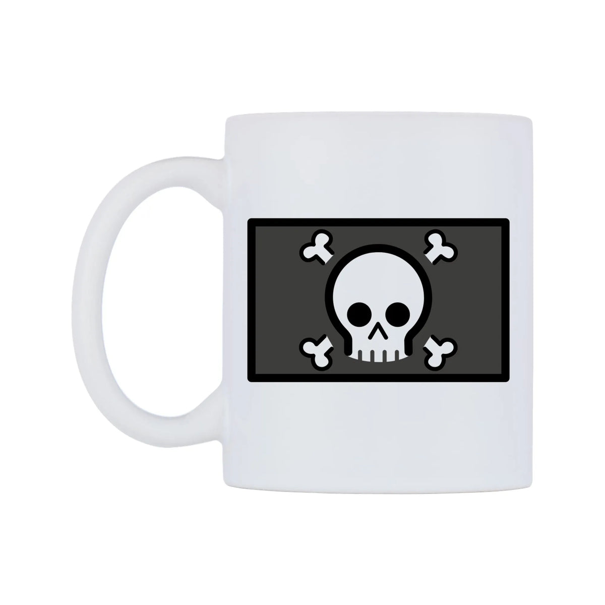 Pirate Flag Emoji Mug — mug, right side, on a white background