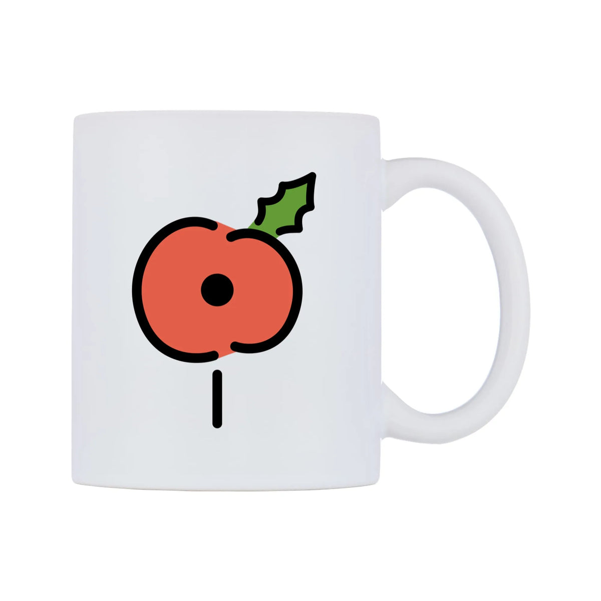 Poppy Emoji Mug — mug, left side, on a white background