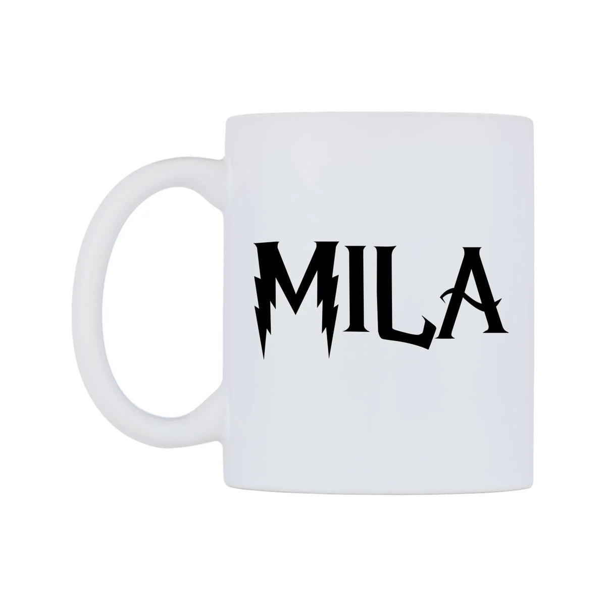 Mila - Wizard Themed Mug — white 11oz gloss mug, right side, on a white background