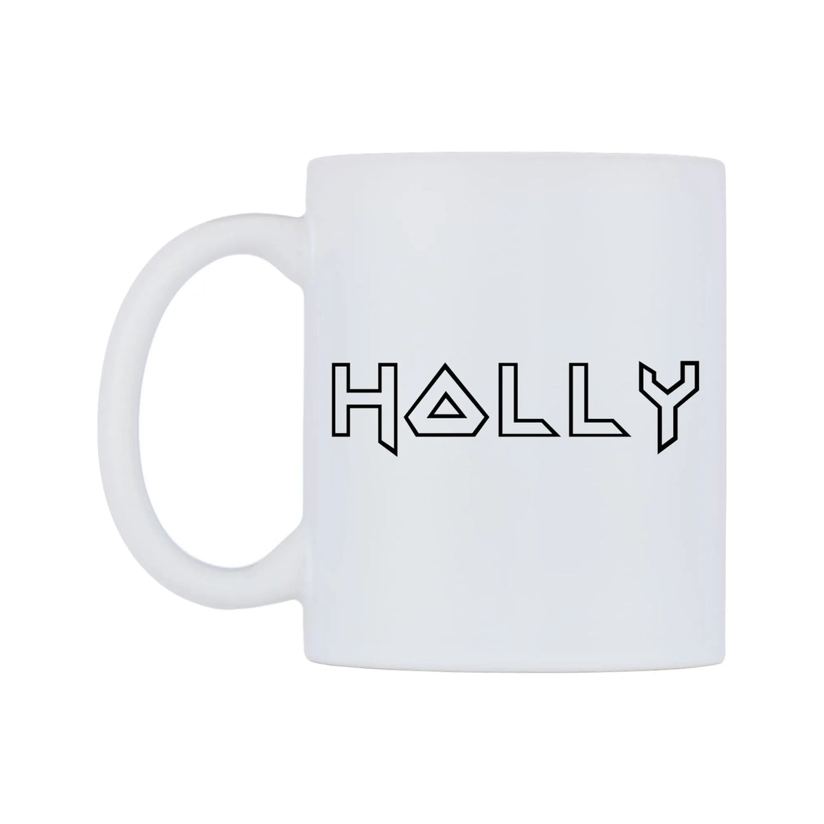 Holly - Iron Maiden Themed Mug — white 11oz gloss mug, right side, on a white background