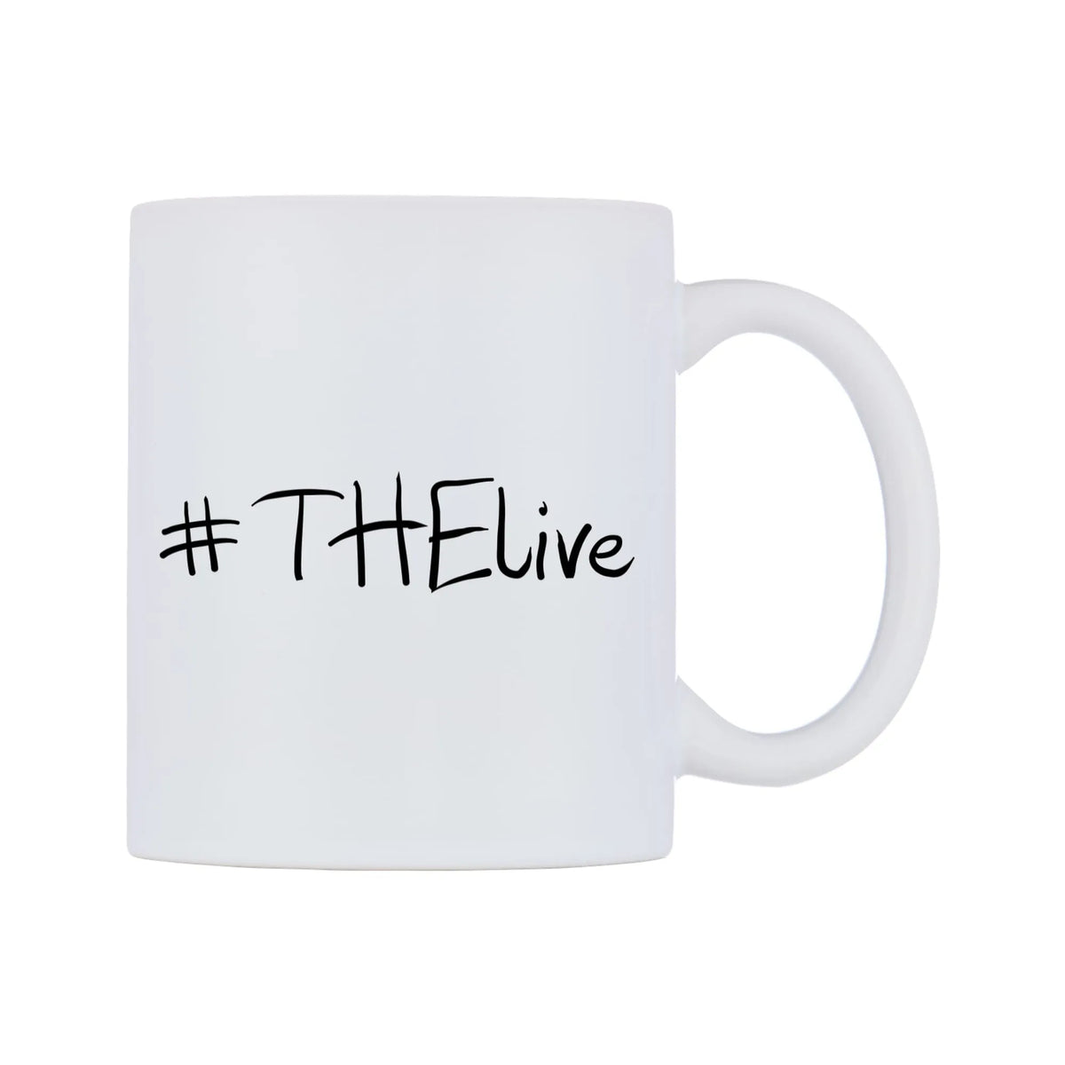 THElive Mug — mug, left side, on a white background