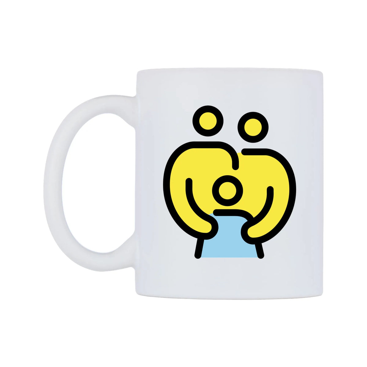 Assembly Group Emoji Mug — mug, right side, on a white background