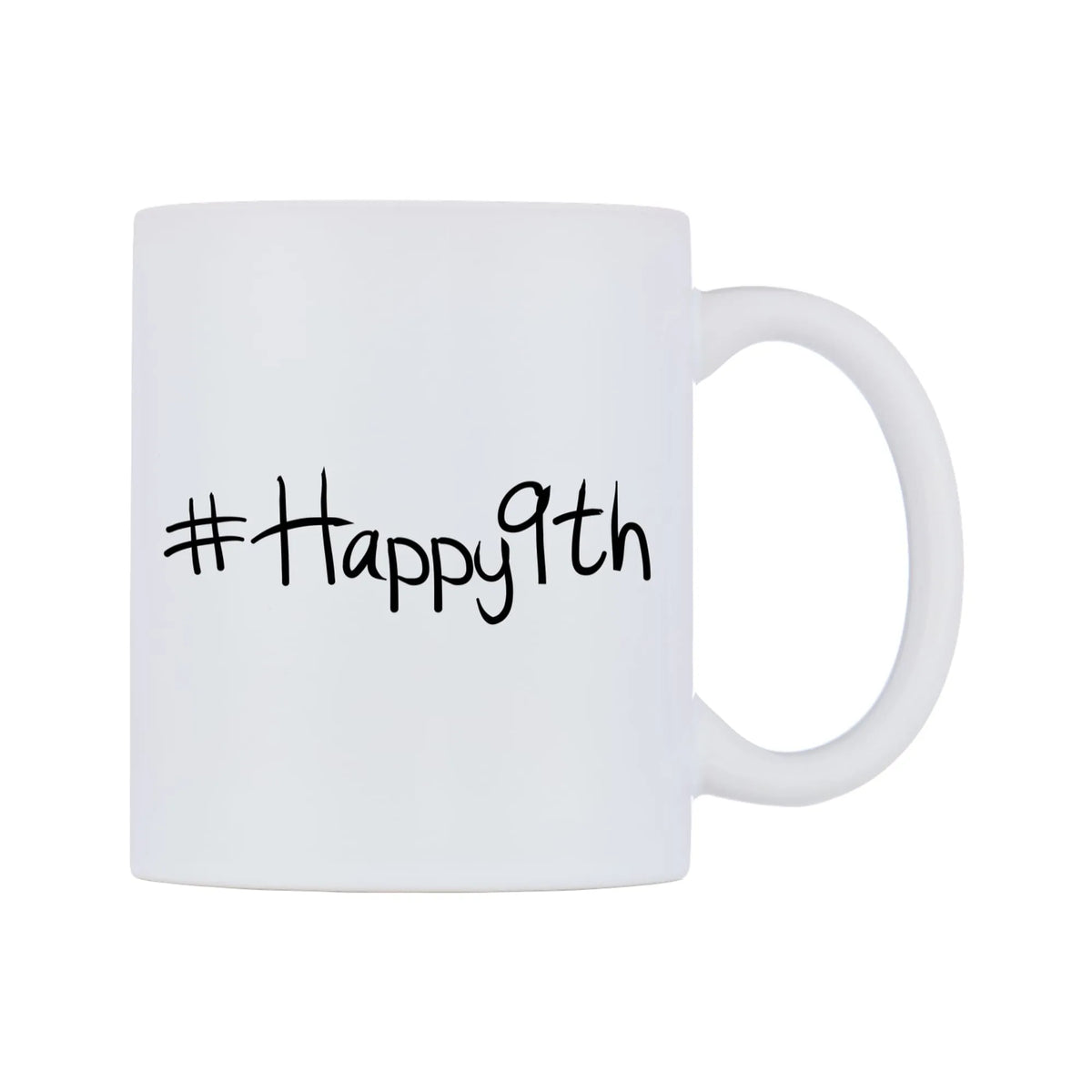 Happy9th Mug — mug, left side, on a white background