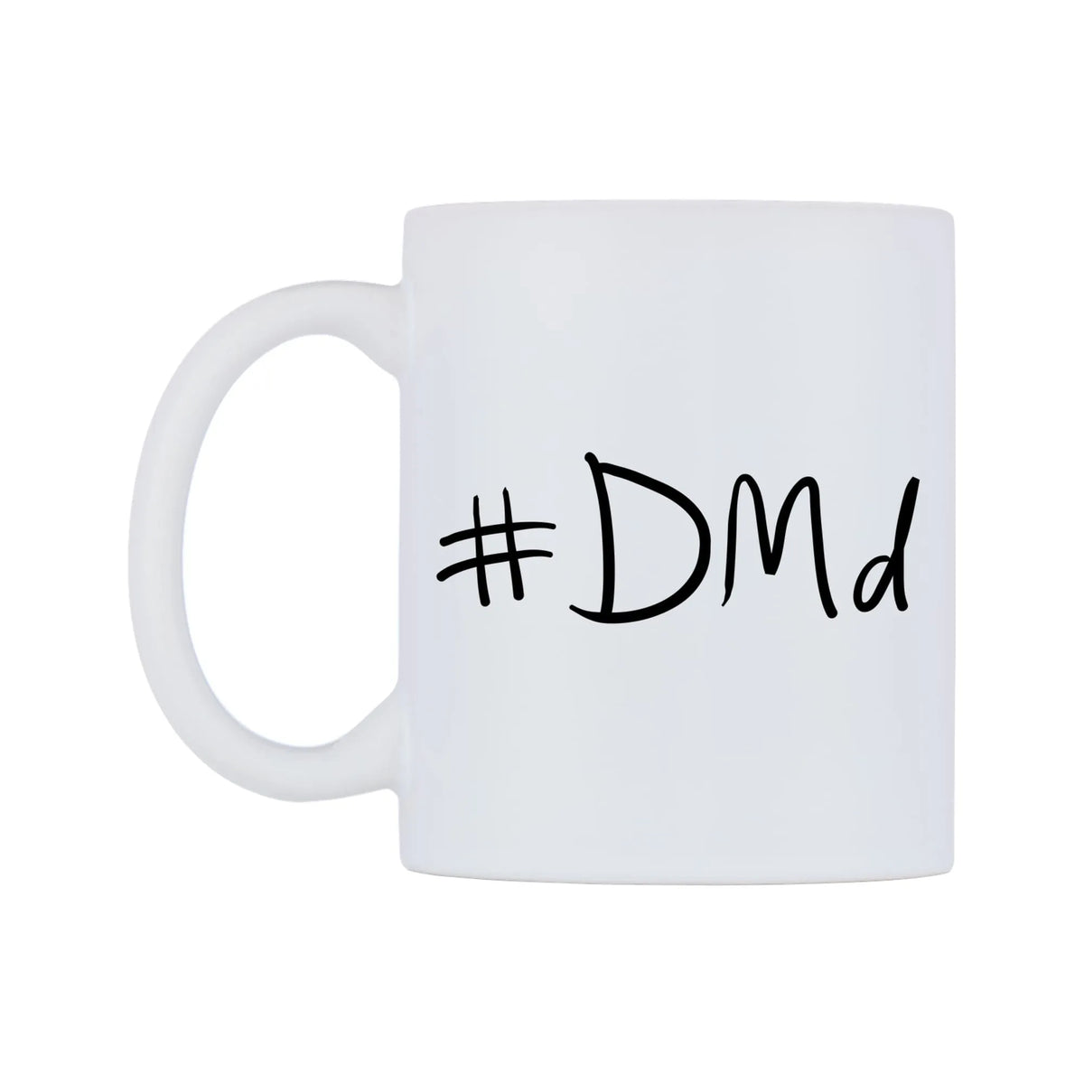 DMd Mug — mug, right side, on a white background