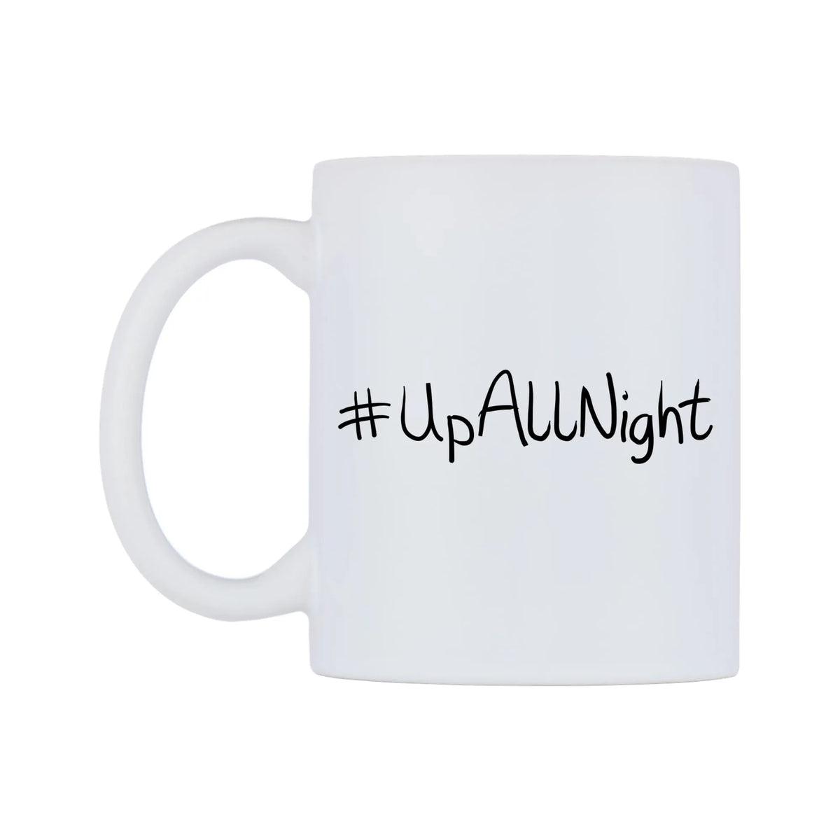 UpAllNight Mug — mug, right side, on a white background