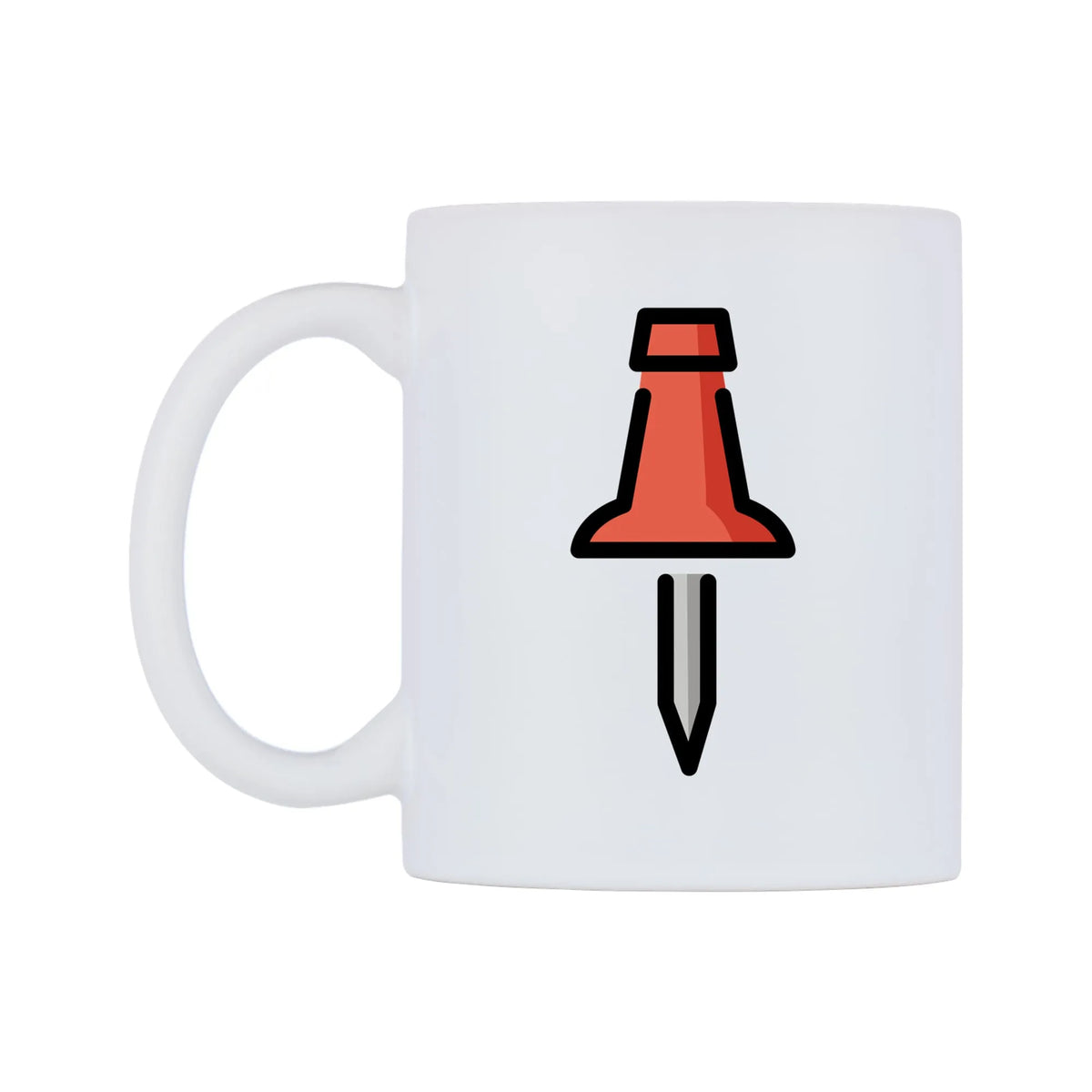 Pushpin Emoji Mug — mug, right side, on a white background