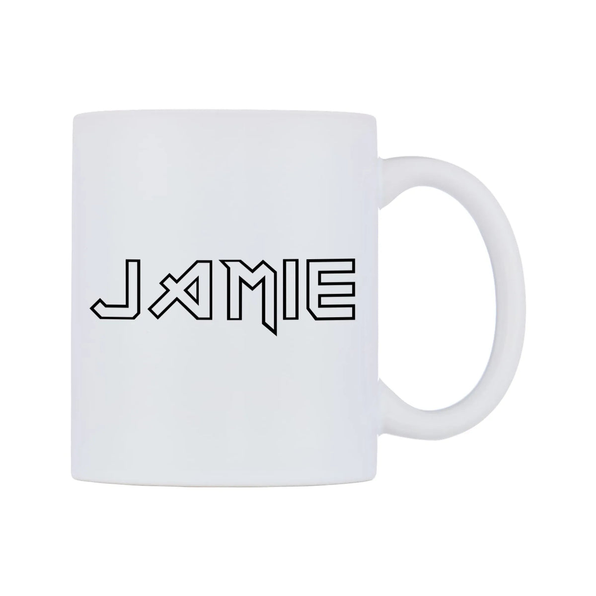 Jamie - Iron Maiden Themed Mug — white 11oz gloss mug, left side, on a white background