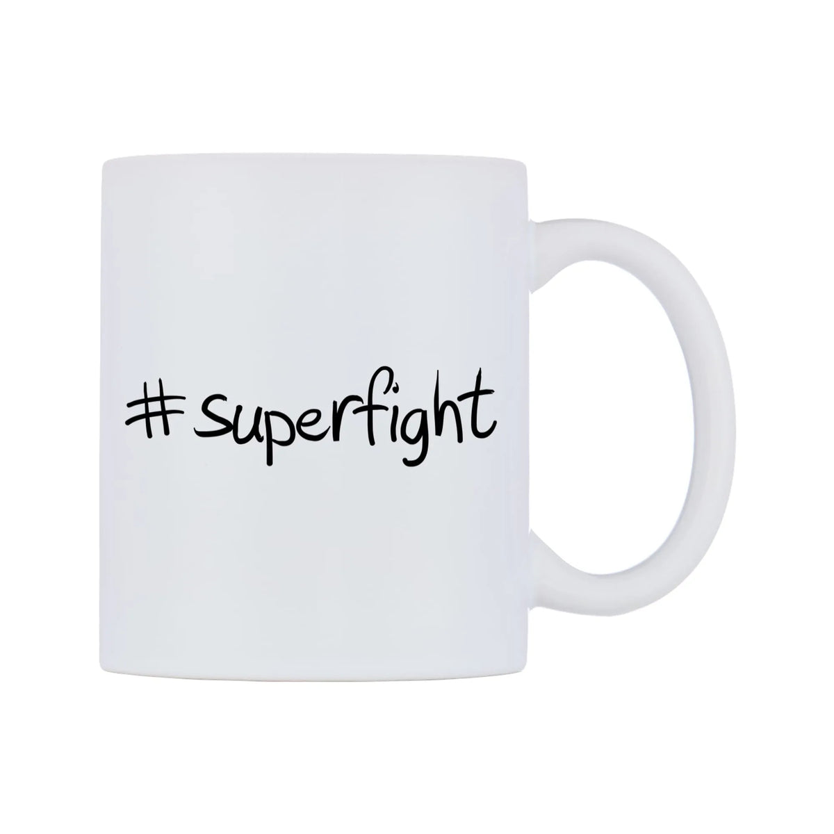 superfight Mug — mug, left side, on a white background