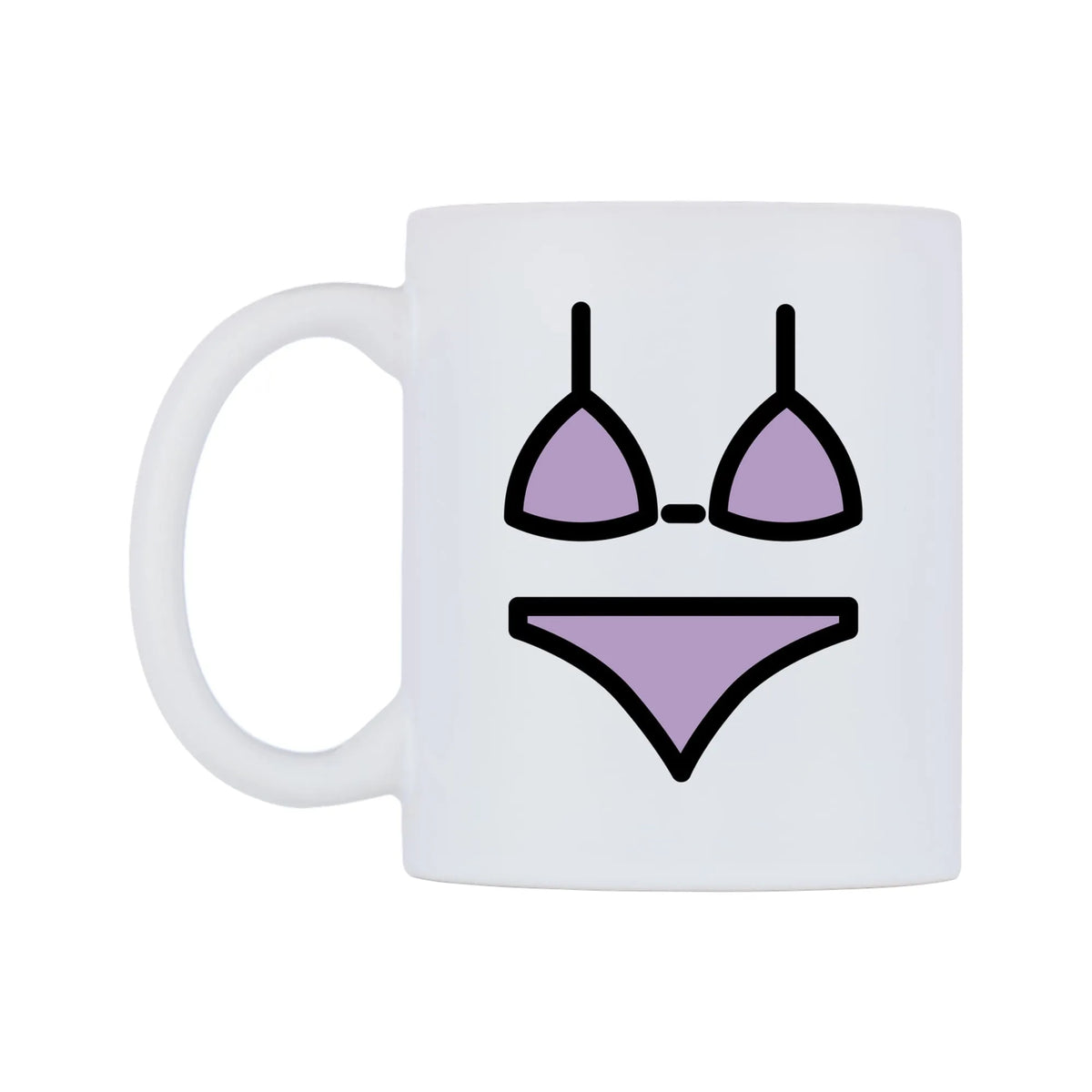 Bikini Emoji Mug — mug, right side, on a white background