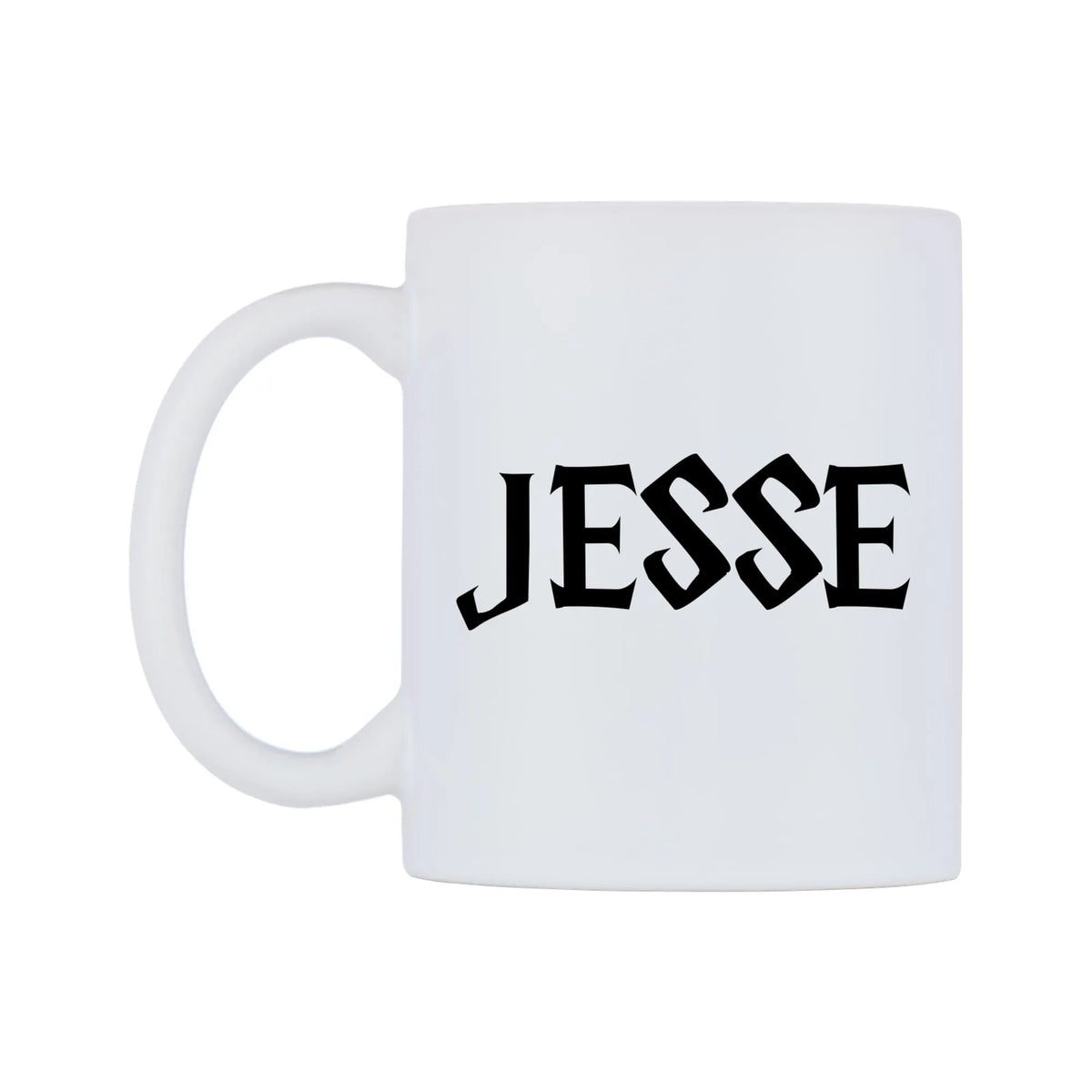 Jesse - Wizard Themed Mug — white 11oz gloss mug, right side, on a white background