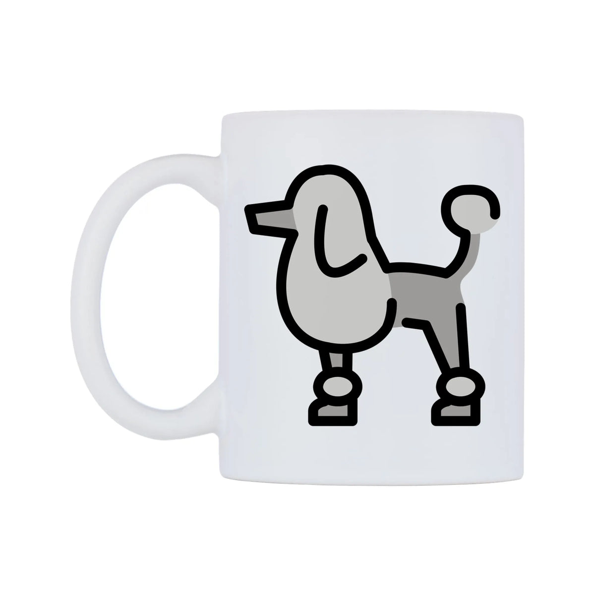 Poodle Emoji Mug — mug, right side, on a white background
