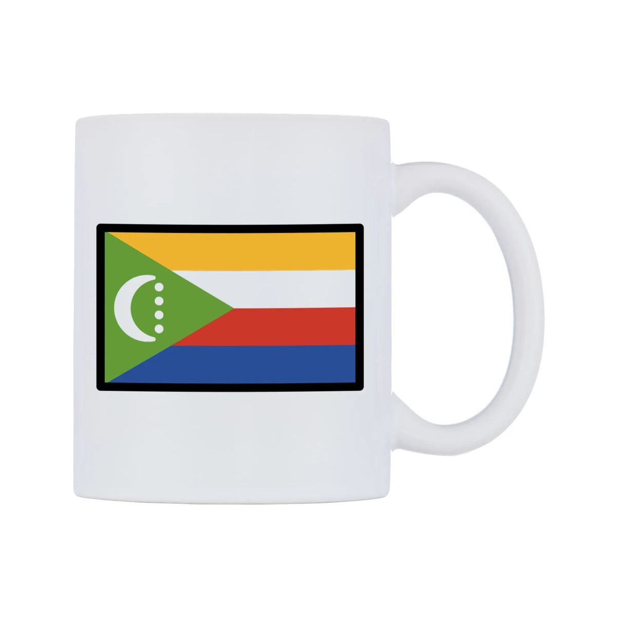 Comoros Flag Emoji Mug — mug, left side, on a white background