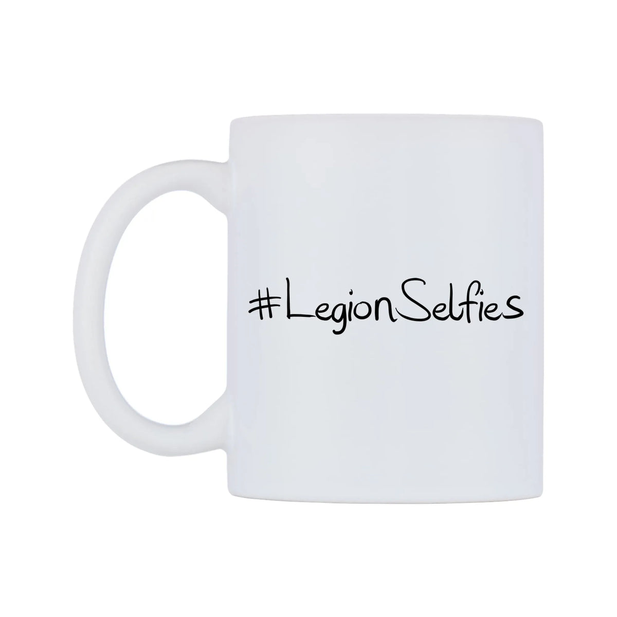 LegionSelfies Mug — mug, right side, on a white background