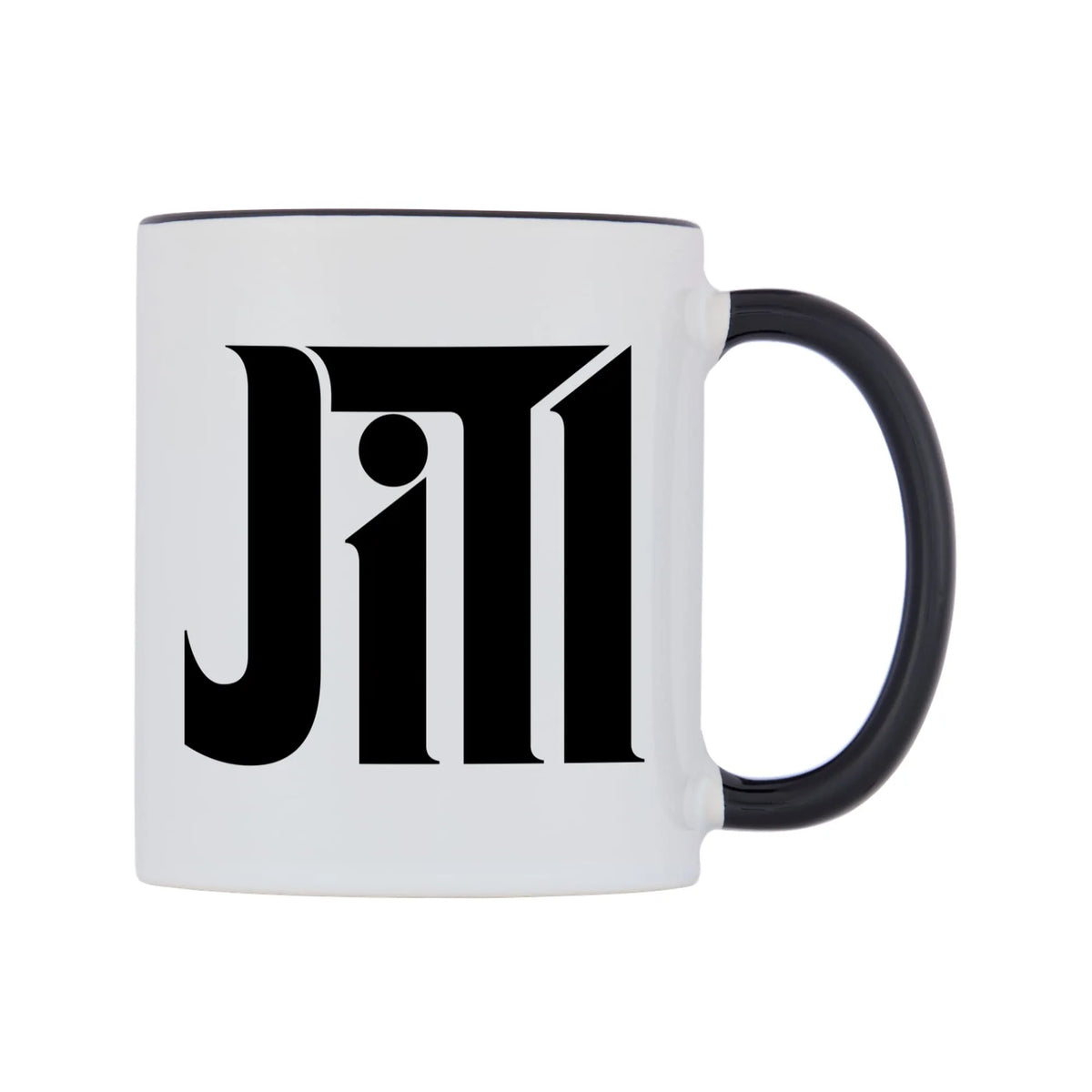 Jill - Godfather Themed Mug — white 11oz gloss mug with a black inside and handle, left side, on a white background