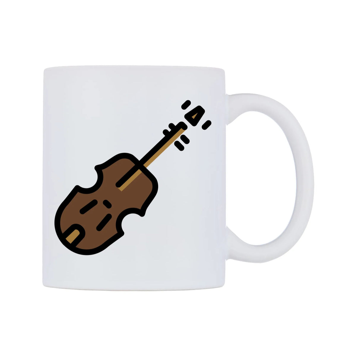 Violin Emoji Mug — mug, left side, on a white background